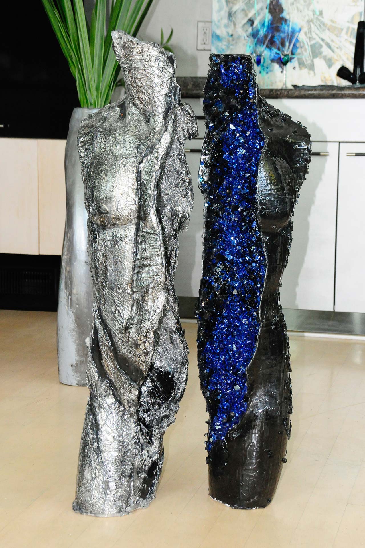 Silver Cobalt Geode Torso