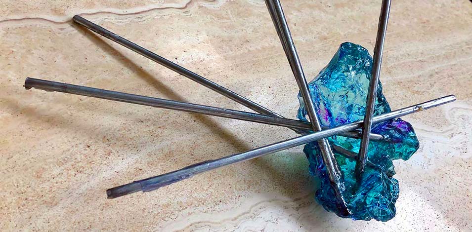 Metal and dyed resin sculpture Metal and dyed resin sculpture